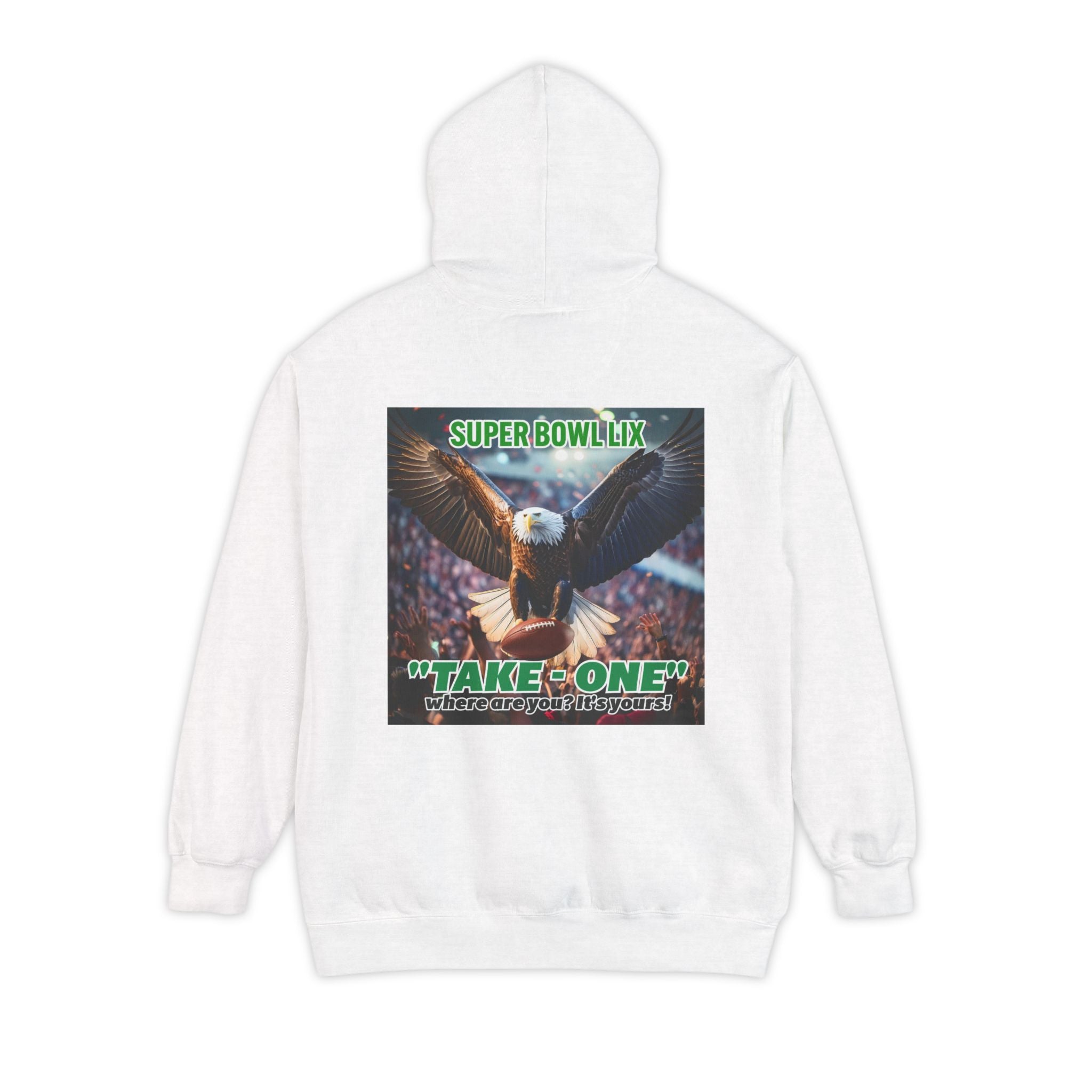 "Ouch, MVP! That Hurts!" & "Take One!" Unisex Garment-Dyed Hoodie - Graphic Design