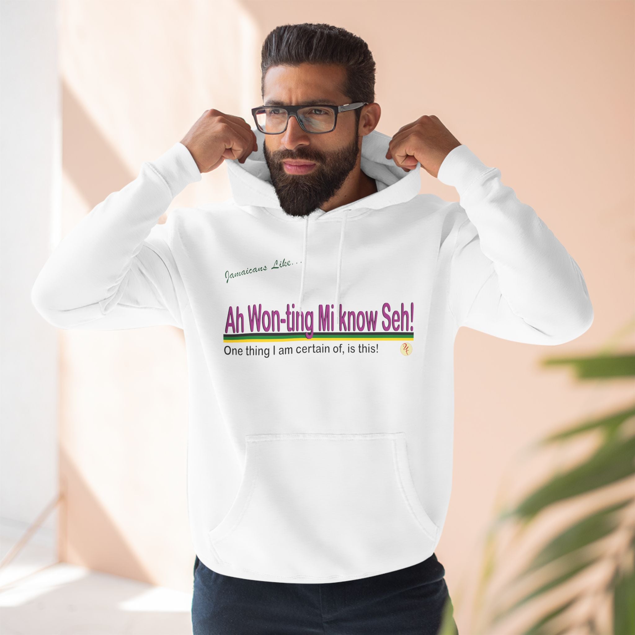 Ah won ting mi know seh - Three-Panel Fleece Hoodie